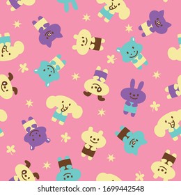 Lucky animal illustration material pattern
