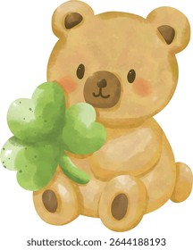 Lucky Baby Shower Clipart, Cute Clover and Newborn PNG Bundle