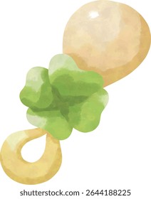 Lucky Baby Shower Clipart, Cute Clover and Newborn PNG Bundle
