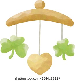 Clipart do chuveiro do bebê da sorte, o trevo bonito e o pacote PNG recém-nascido
