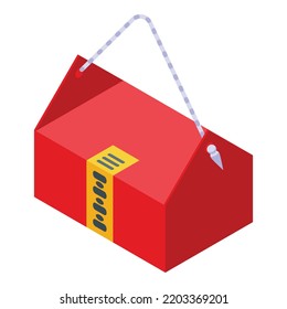 Icono de bolsa de suerte. Isométrico del icono del vector de bolsa de suerte para el diseño web aislado en fondo blanco