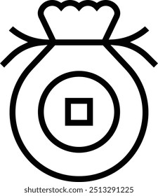lucky bag icon. Thin linear style design isolated on white background