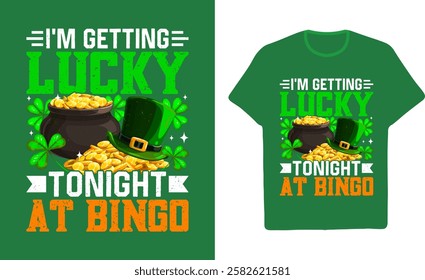 Lucky Bingo Night St Patrick's Day Graphic  TShirt Design