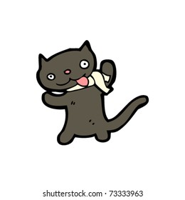 Cartoon mit schwarzer Katzenspitze