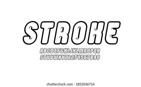 Lucky black font, alphabet in the cartoon style, rounded letters and numbers for you design, vector illustration