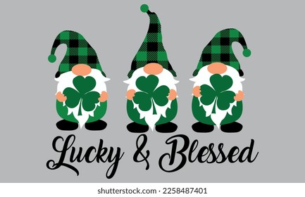 Lucky  Blessed Gnomes- St Patrick's Vector and Clip Art