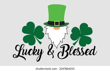 Lucky  Blessed  St. Patrick's Day Vector and Clip Art