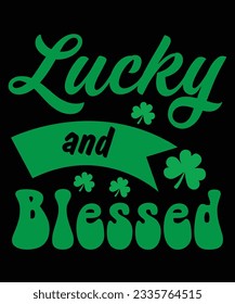 Lucky and blessed st.pattern print template t shirt design