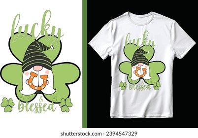 Lucky and blessed t shirt design, st.patrick's day t shirt design.
 
