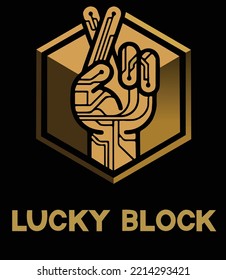 Lucky block LBLOCK crypto currency concept vector illustration