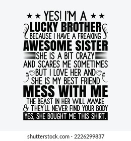 I Am A Lucky Brother Christmas Gift For Brother From Sister