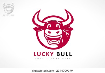 Vector del logotipo de la cabeza de Bull. Diseño animal.
