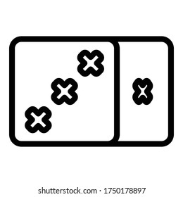 Lucky casino dice icon. Outline lucky casino dice vector icon for web design isolated on white background