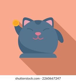 Lucky cat animal icon flat vector. Japan neko. Chinese toy