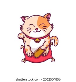 Lucky cat character vector design