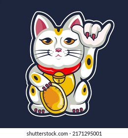 Lucky Cat Chinese with cool hand pose 