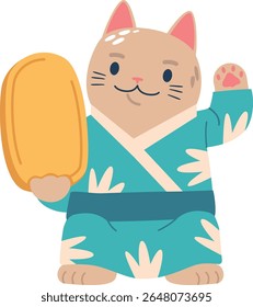 Lucky cat with gold bar
