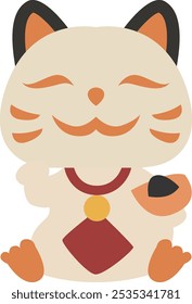 Lucky Cat Icon Representing Prosperity, Fortune, and Cultural Symbolism, Perfect for Highlighting Traditions, Good Luck Charms, and Festive Celebrations with a Cute and Iconic Design.