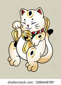 lucky cat kawaii old school