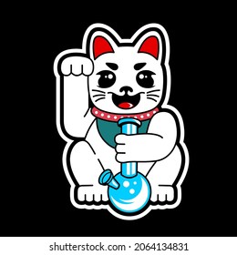 Lucky cat maneki neko japan character vector art