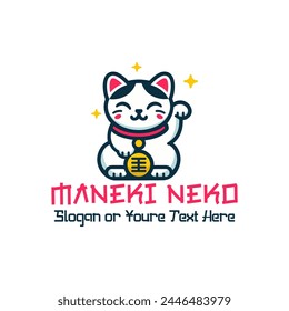 Lucky Cat Maneki Neko Logo Design