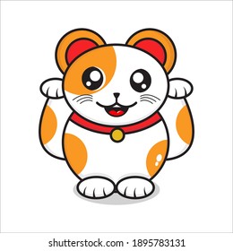 lucky cat mascot design, lucky cat character vector design eps 10