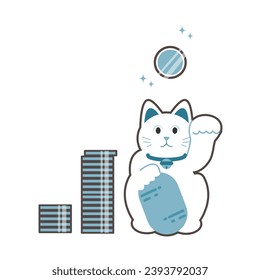 Lucky cat money rise image illustration material