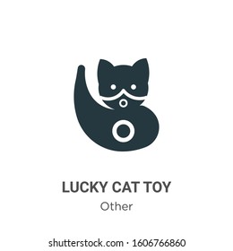 Lucky cat toy glyph icon vector on white background. Flat vector lucky cat toy icon symbol sign from modern other collection for mobile concept and web apps design.