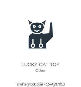 Vektorillustration zum Spielzeug der Glückskatze. Trendy flach glückliche Katzenspielzeugsymbol aus anderen Kollektionen einzeln auf weißem Hintergrund. Vektorillustration-Illustration kann für Web- und Mobile-Grafikdesign, Logo, eps10 verwendet werden