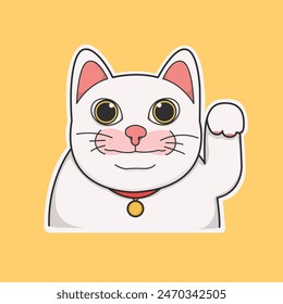 Lucky Cat Vector Cute Illustration
