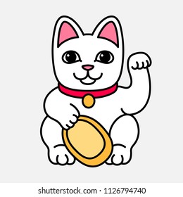 Lucky cat. Vector illustration