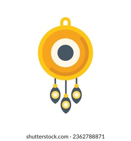 Lucky charm amumlet icon flat vector. Japan fortune. China crane isolated