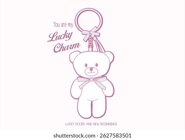 lucky charm bear vector design hand drawn