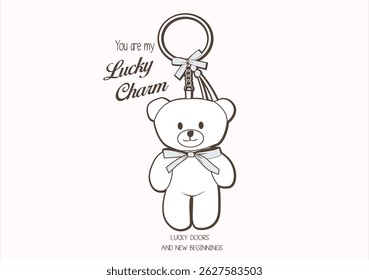 lucky charm bear vector design hand drawn fashion desingn

