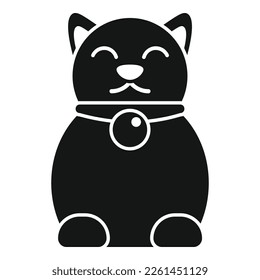 Lucky charm cat icon simple vector. Japan year. Fortune luck