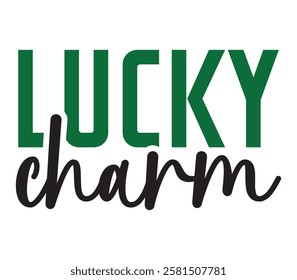 Lucky Charm - Happy St. Patrick typography T-shirt vector, Saint Patrick's Day gnome Illustration Design, lucky shamrock Clipart