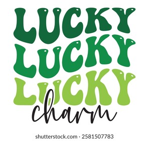 Lucky Charm - Happy St. Patrick typography T-shirt vector, Saint Patrick's Day gnome Illustration Design, lucky shamrock Clipart