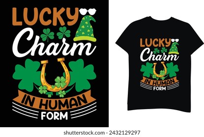 Lucky charm in human form St. Patrick's Day  T-Shirt Design Template