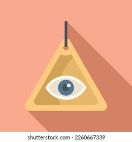 Lucky charm pyramid icon flat vector. Japan year. Asia amulet