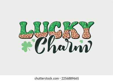 Lucky Charm Retro St. Patrick's Day Sublimation T shirt design