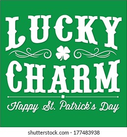 Lucky Charm St. Patrick's Day Vector Illustration | Happy Saint Patrick's Day With Clover and Curl Elements