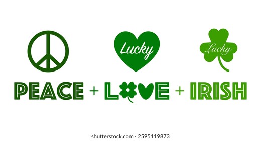 Lucky Charms, Shamrock, Saint Patricks Day, St. Patrick's Day, Peace Love Luck