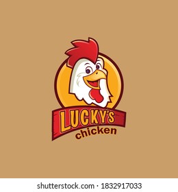 Lucky chicken rooster  logo design 
