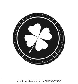 Lucky chip with leaf symbol icon on white background