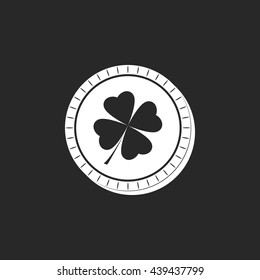 Lucky chip with leaf symbol sign icon on background