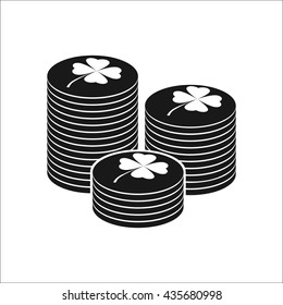 Lucky chips with leaf symbol sign icon on background