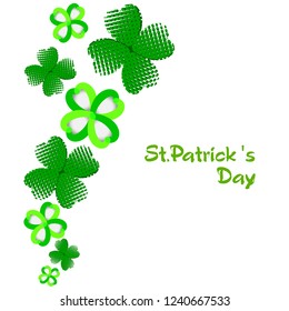 lucky clover background. Happy St. Patrick's Day. Vector