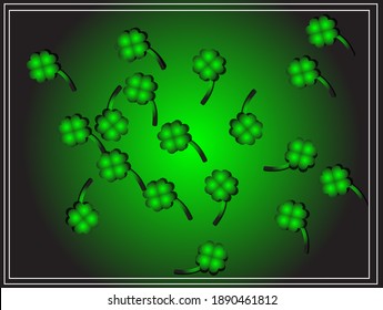 Lucky clover background, with white border, high quality