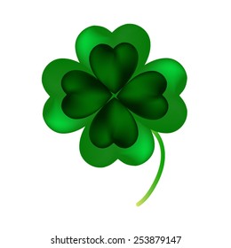 Lucky Clover Dark Green Stock Vector (Royalty Free) 253879147 ...