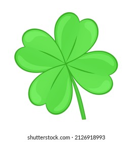 Lucky clover with four leaves, isolated on a white background. St. Patrick's Day.